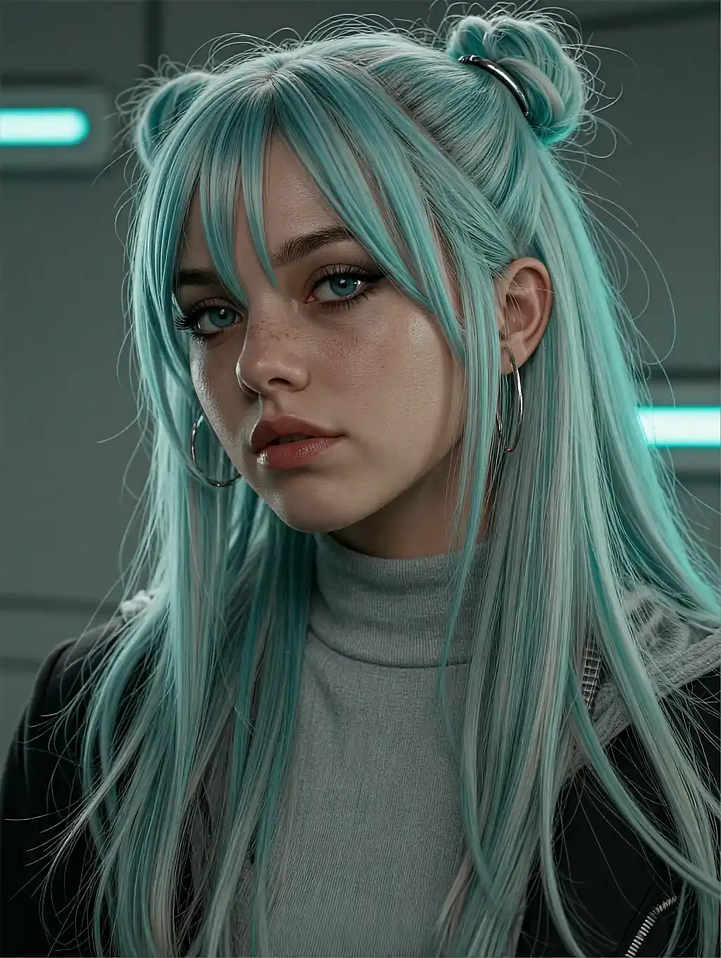 Fictional AI muse rendered with a steady, consistent look on the generator page